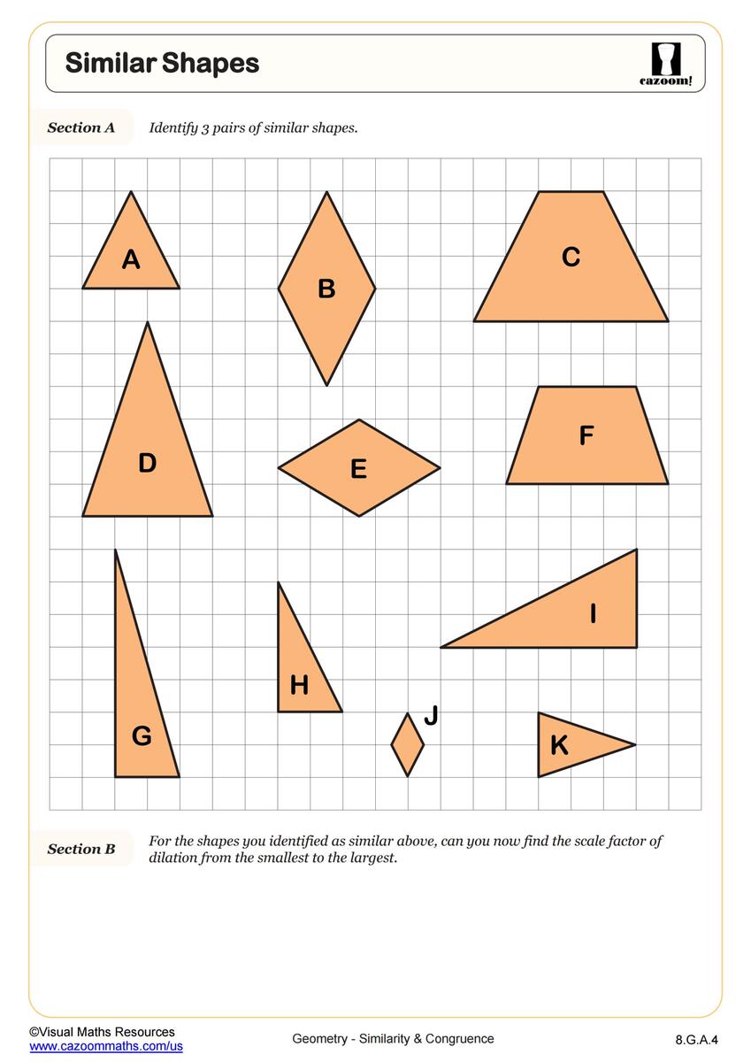 Congruent Or Similar Shapes Worksheet With Rainbow Theme