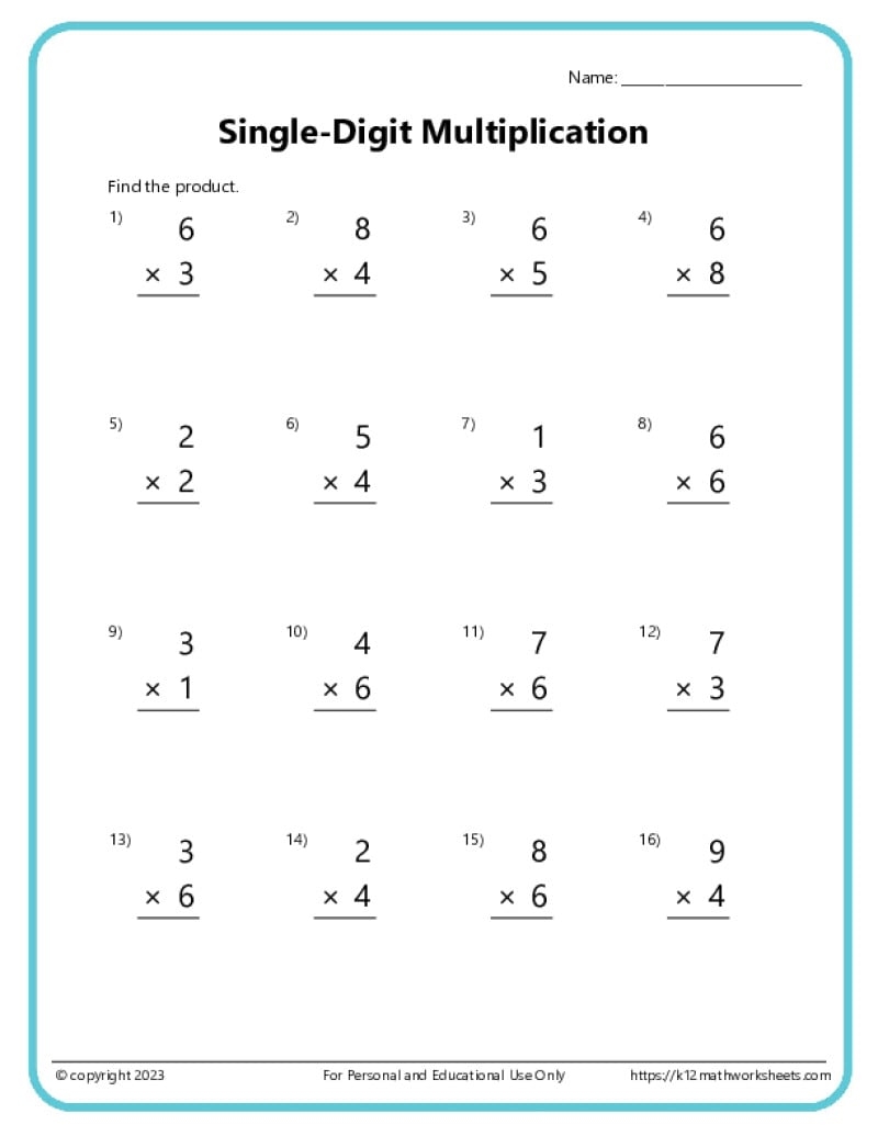 FREE PRINTABLE MULTIPLICATION WORKSHEETS WonkyWonderful