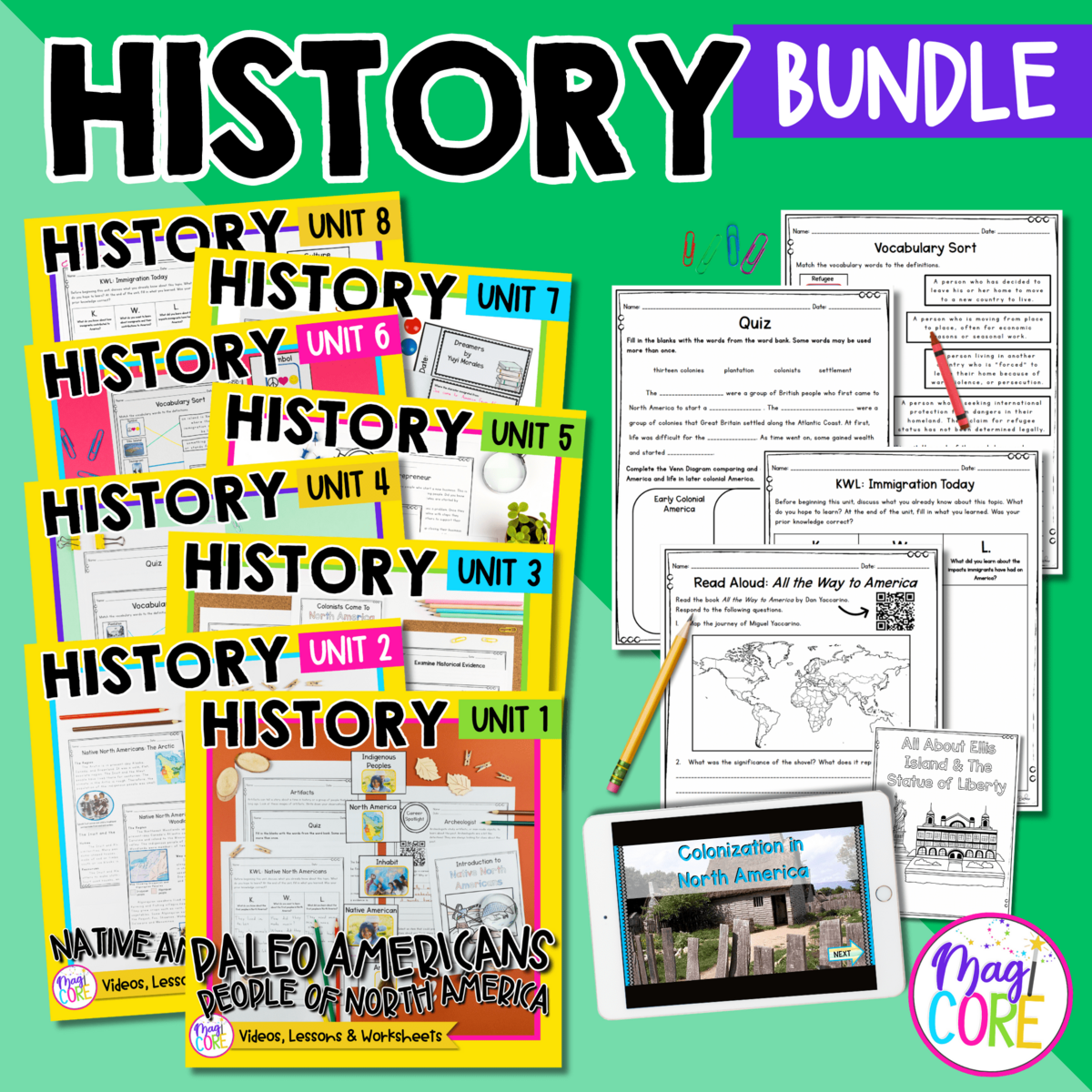 Social Studies History Curriculum Bundle 2nd 5th Grade MagiCore