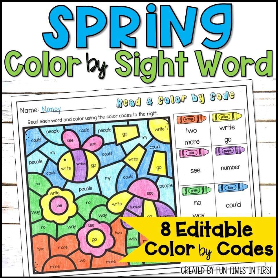 Spring Color By Sight Word Coloring Pages Editable Spring Coloring Pages Fun Times In First Spring Color By Sight Word Coloring Pages Editable Spring Coloring Pages Fun Times In First