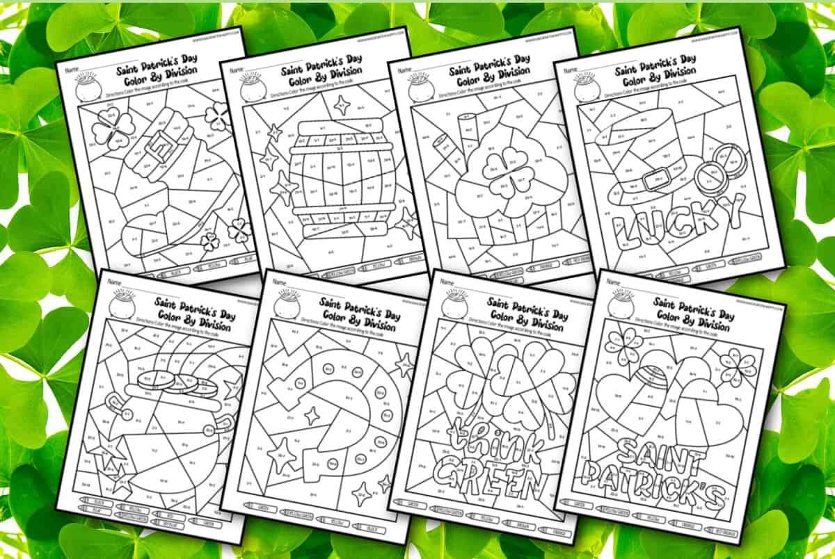 St Patrick S Day Color By Number Division FREE Printable
