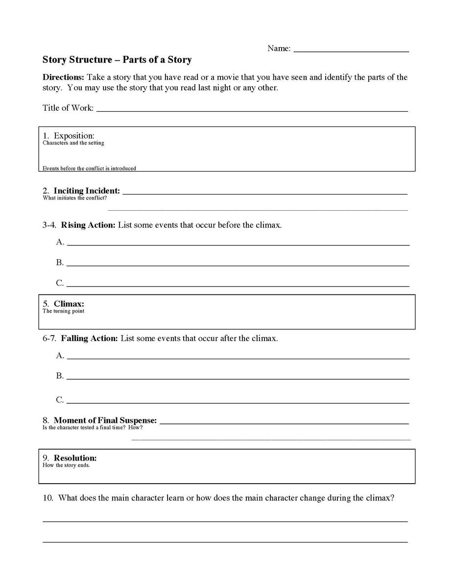 Story Structure Worksheets Reading Activities Layers Of The Ocean For Kids Free Printables Natural Beach Living