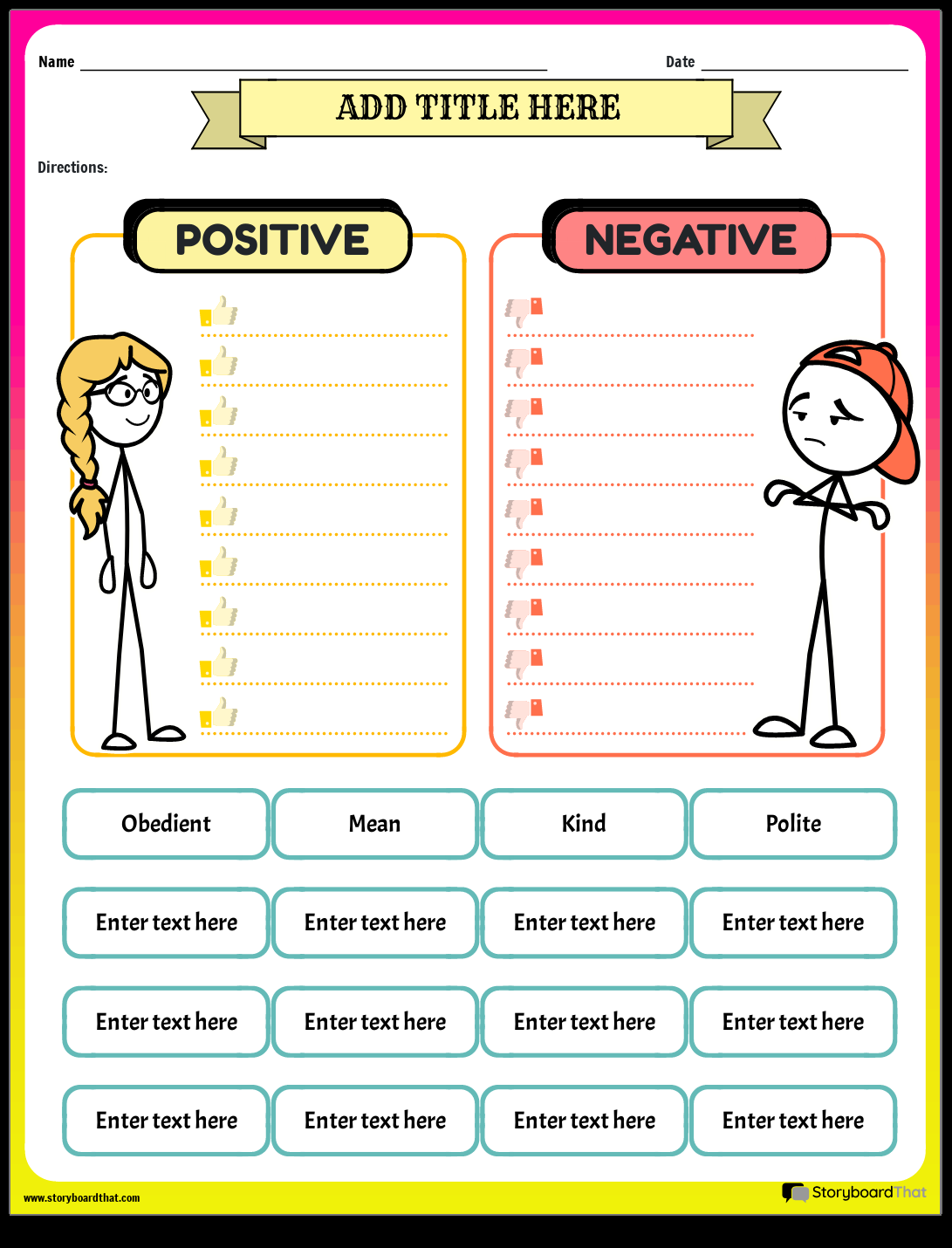 Storyboard That Character Traits Worksheets For Students Reading Worksheets Character Traits Worksheets