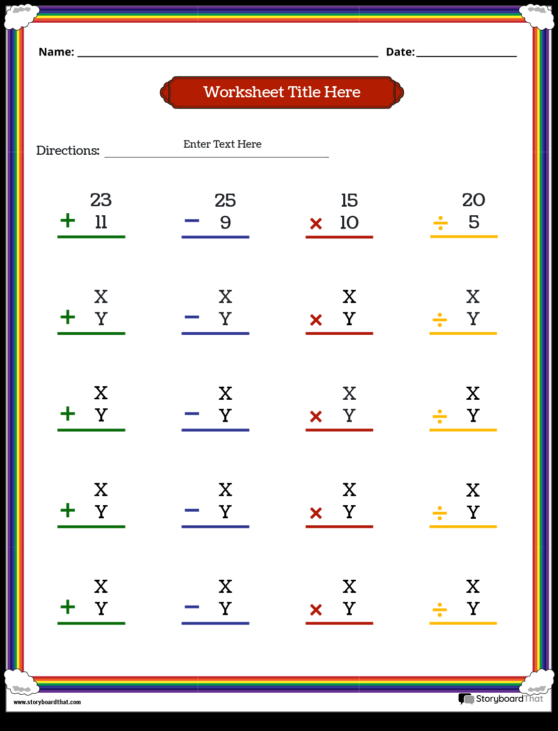 Storyboard That Free Mixed Operations Worksheets For Math Storyboard That Free Mixed Operations Worksheets For Math