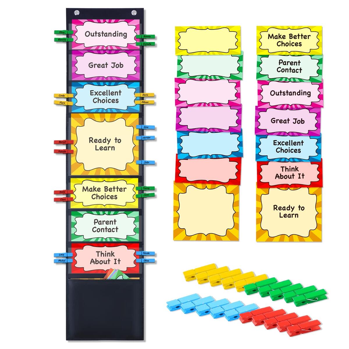 Student Behavior Clip Chart For Classroom Management Kids Reward Pocket Chart EBay 8 Kindergarten Behavior Charts Ideas To Save Today Classroom Behavior Behavior Kindergarten Behavior And More