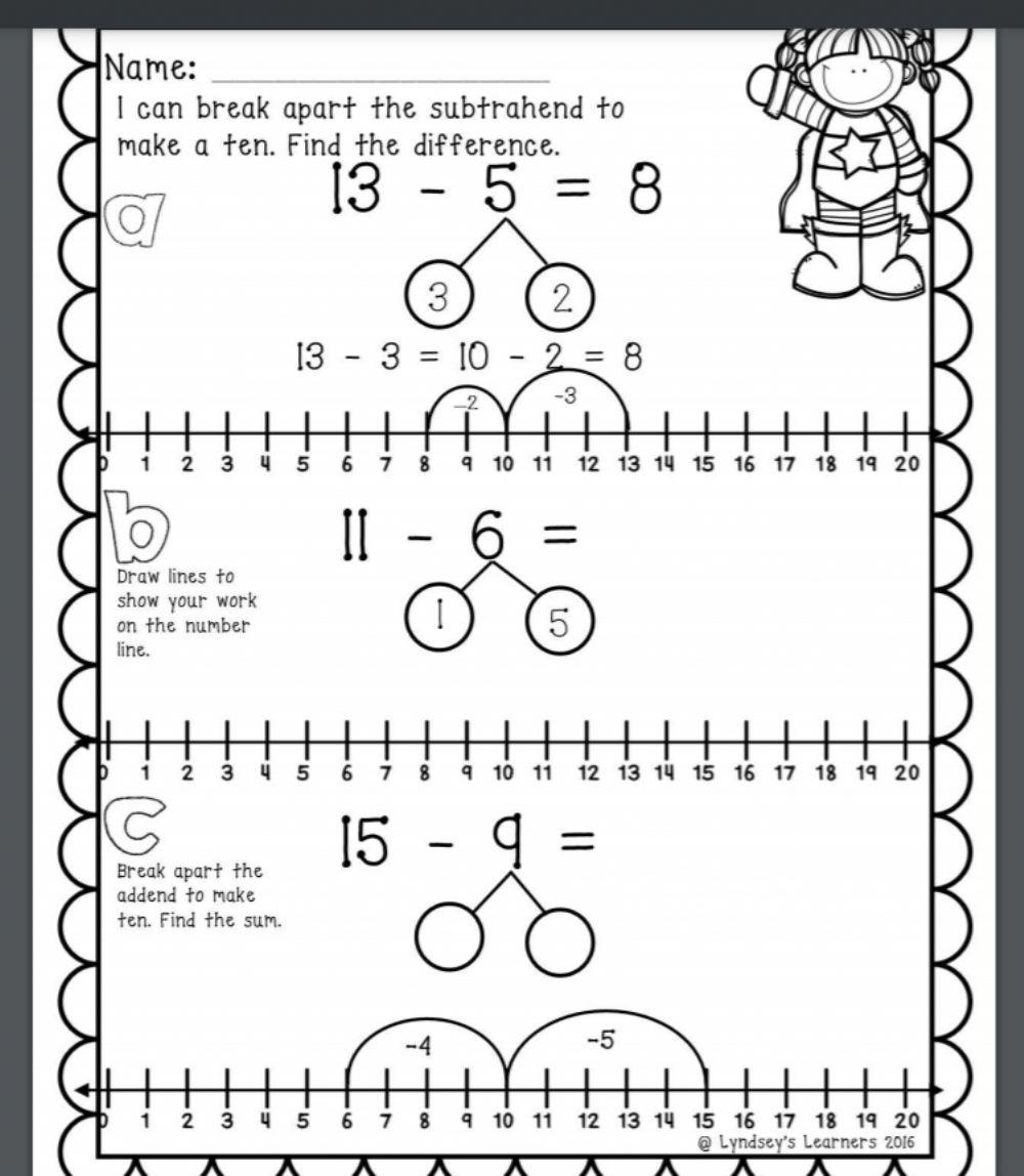 Subtraction Break Apart With Number Line Worksheet Worksheets Library Free Break Apart Subtraction Worksheet Download Free Break Apart Subtraction Worksheet Png Images Free Worksheets On Clipart Library