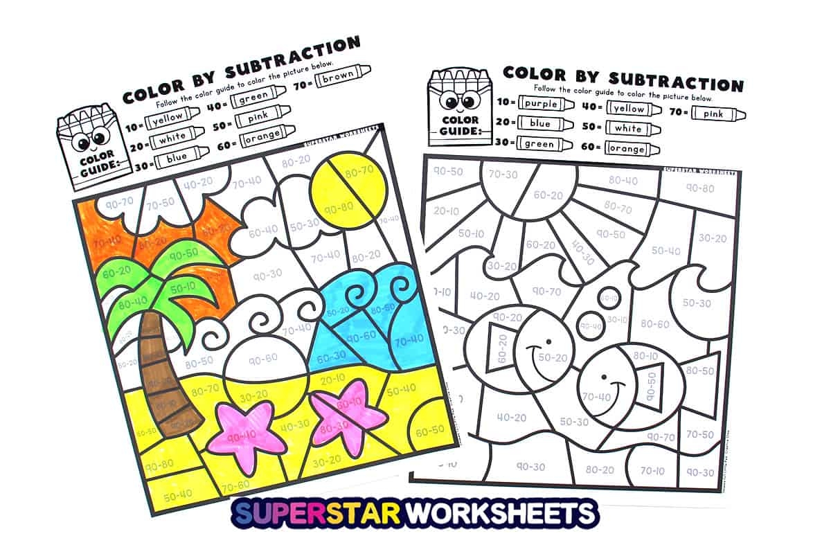 Subtracting Two Digit Numbers With Regrouping Composing Color By Number Activity Worksheet K 5 Teachers Students Math Classful