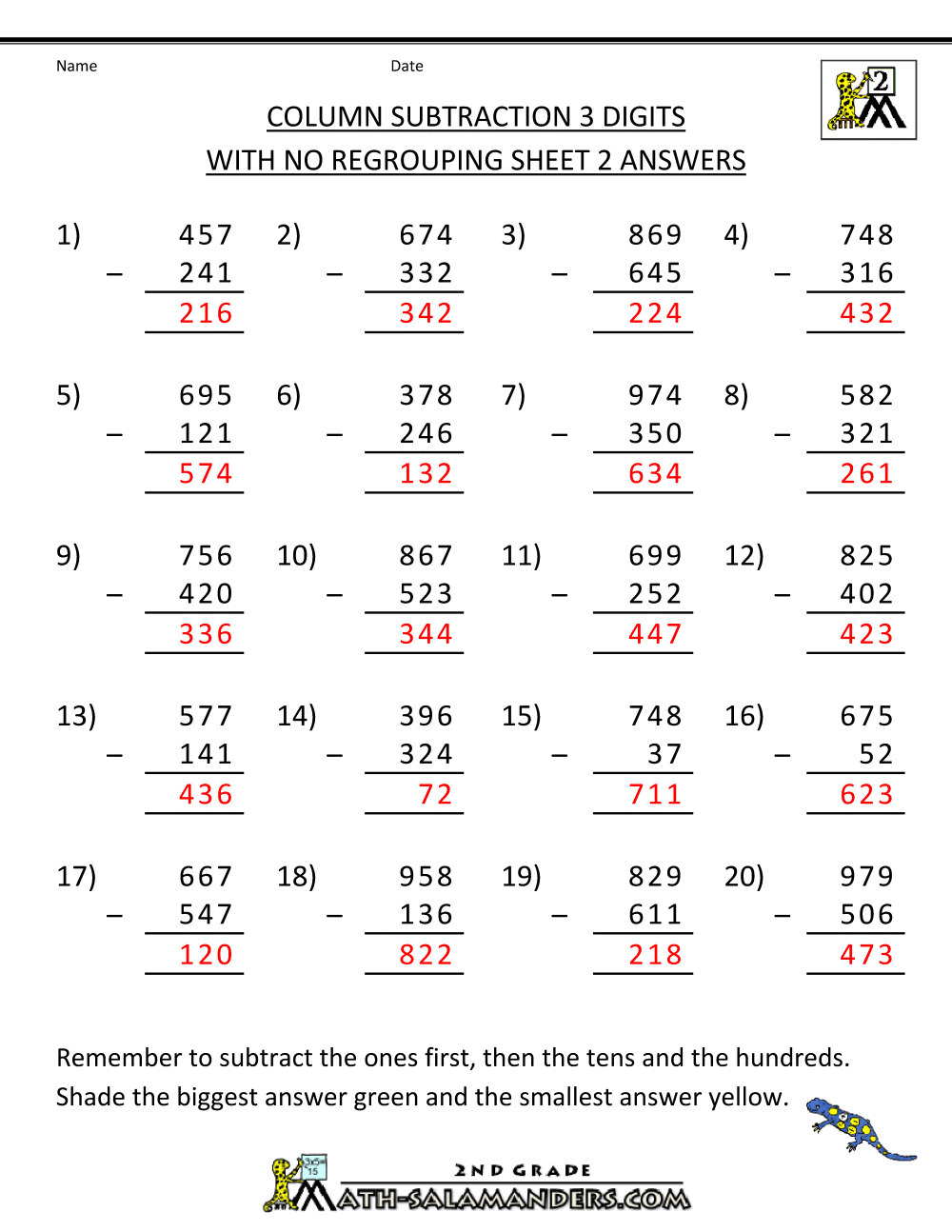 Subtraction With Regrouping Worksheets Subtraction With Regrouping Worksheets
