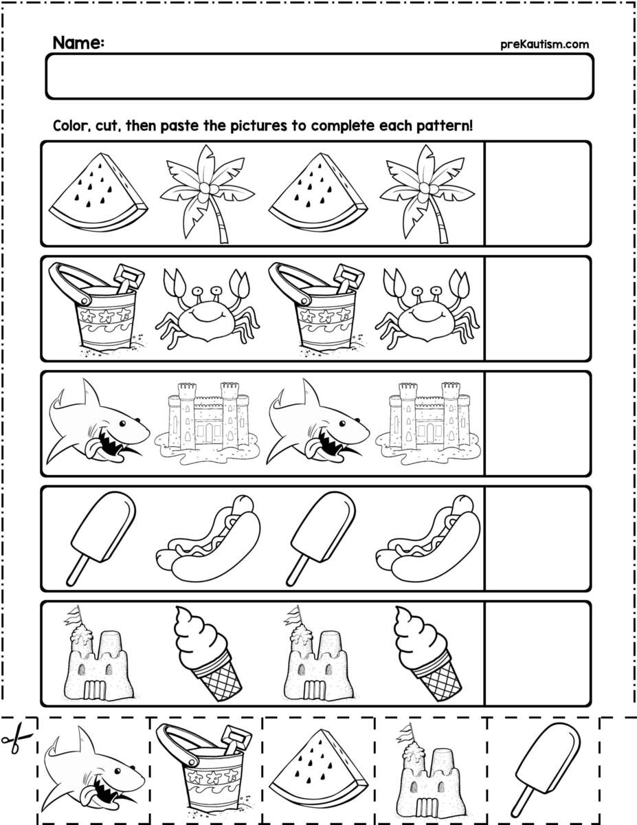 Patterns For Preschool Patterns For Kindergarten Pattern Worksheets For Preschool Pattern Worksheets For Kindergarten Kindergarten Pattern Worksheet MegaWorkbook