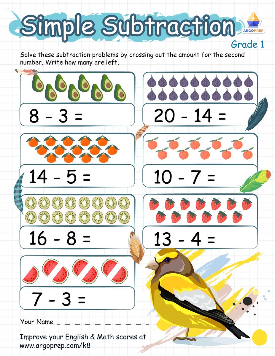 Sunny Bird Subtraction Stories ArgoPrep Sunny Bird Subtraction Stories ArgoPrep