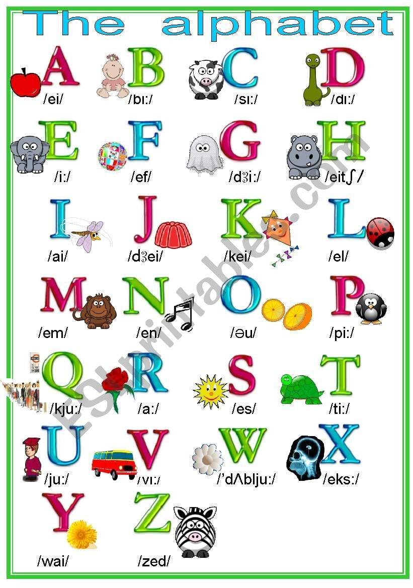 The Alphabet ESL Worksheet By Mjotab