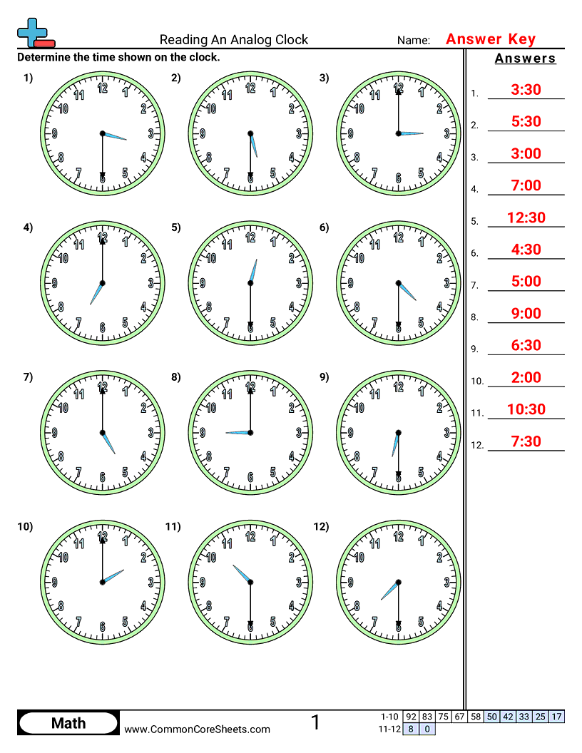 Time Worksheets