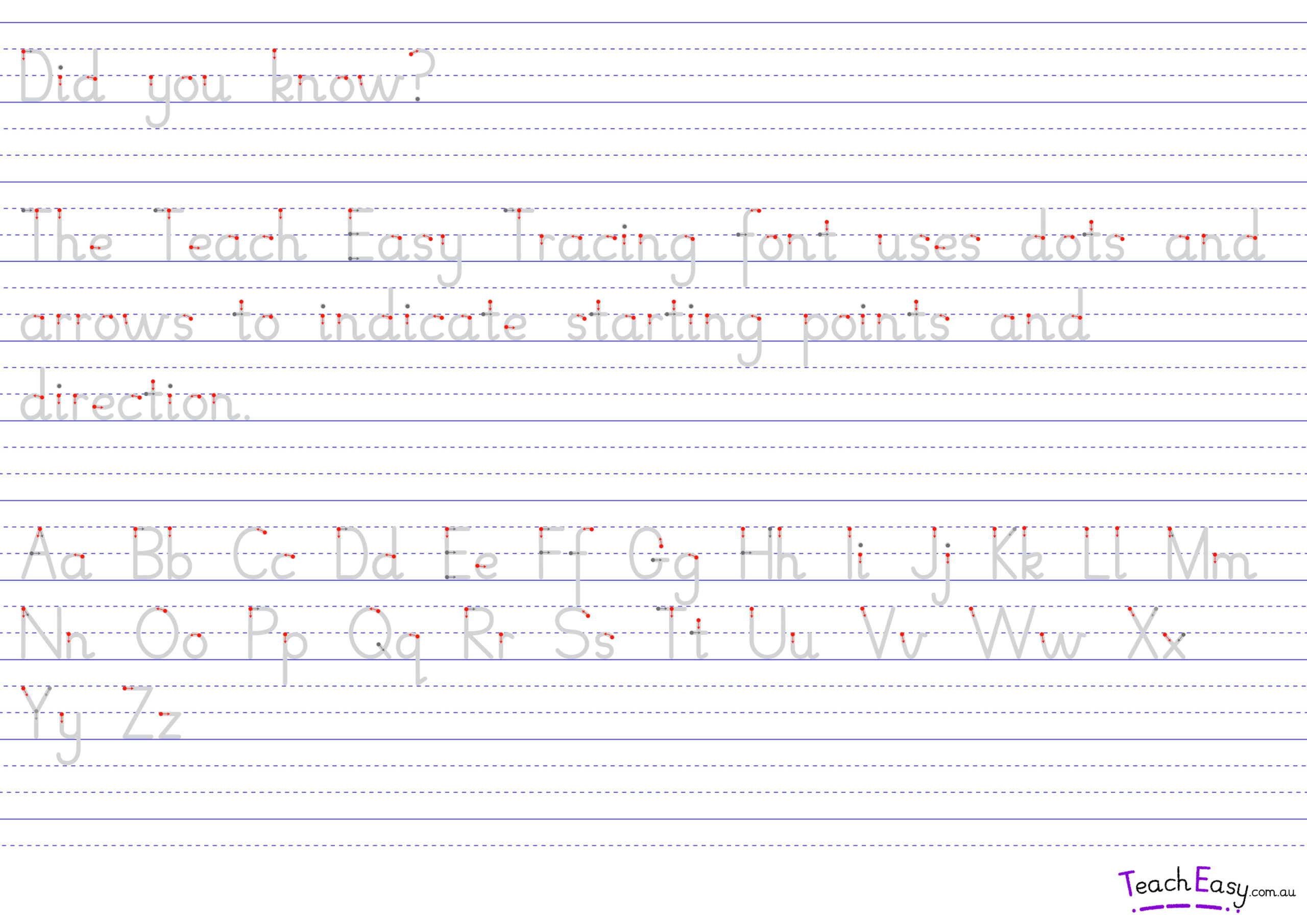 Tracing Font With Arrows Worksheet Creator Explained Teach Easy Tracing Font With Lines And Arrows Download Free Tracing Font
