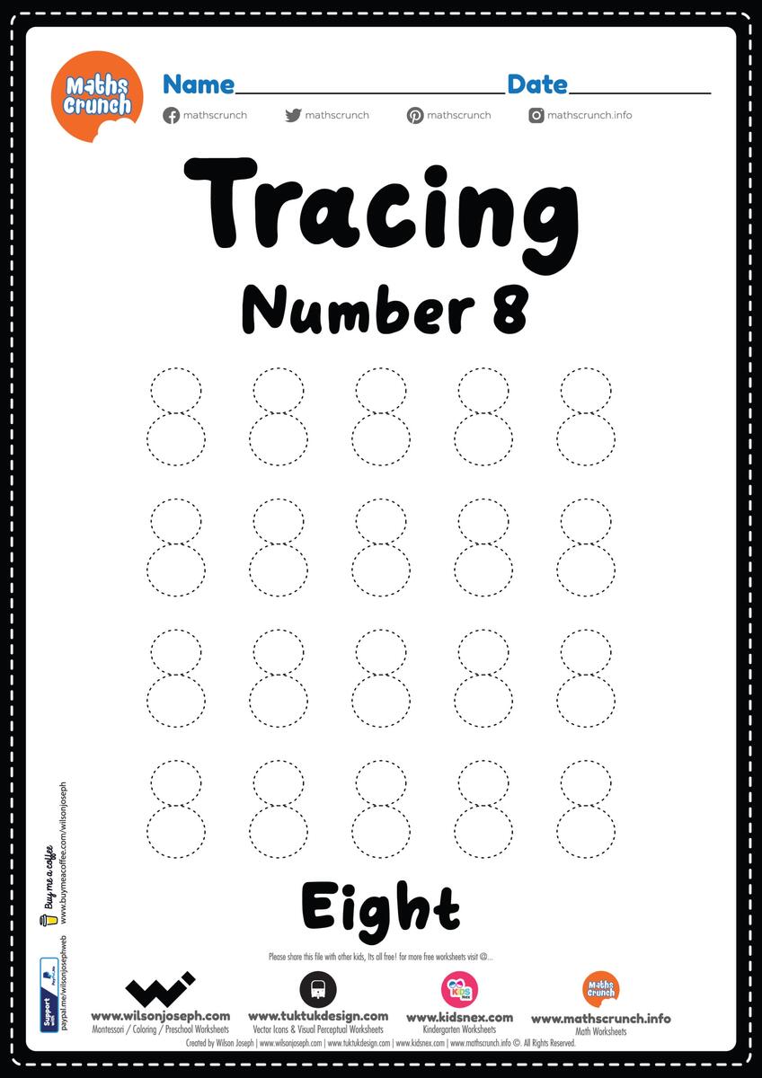 Tracing Number 8 Kindergarten Worksheet Free Printable PDF Tracing Number 8 Kindergarten Worksheet Free Printable PDF