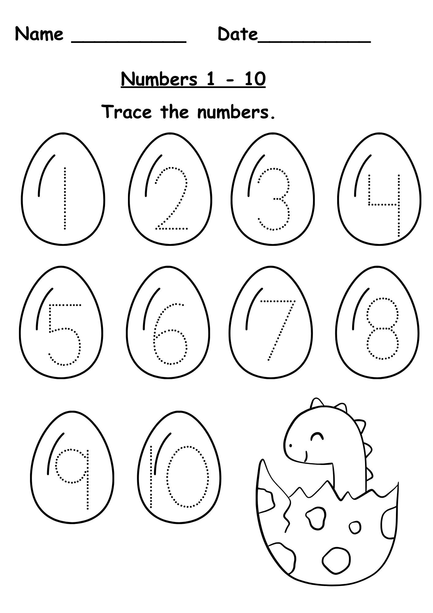 Tracing Number 1 10 Worksheet Free PDF Printable For Kids