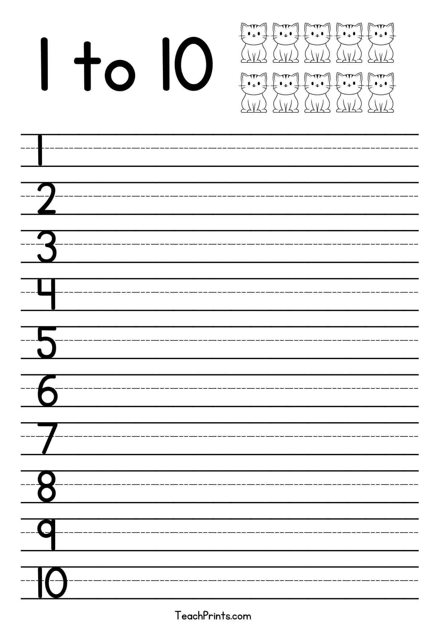 Tracing Numbers 1 10 Worksheets Free Printable Pdfs Teach Prints Tracing Numbers Free Printable Practice PDF Worksheets Free Printables Lettering SVG Files Tools Apps