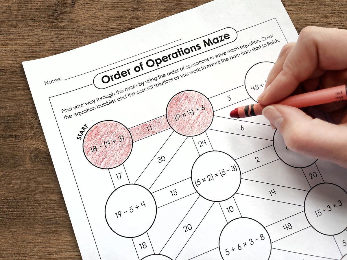 Try An Order Of Operations Maze Order Of Operations Worksheets Superstar Worksheets