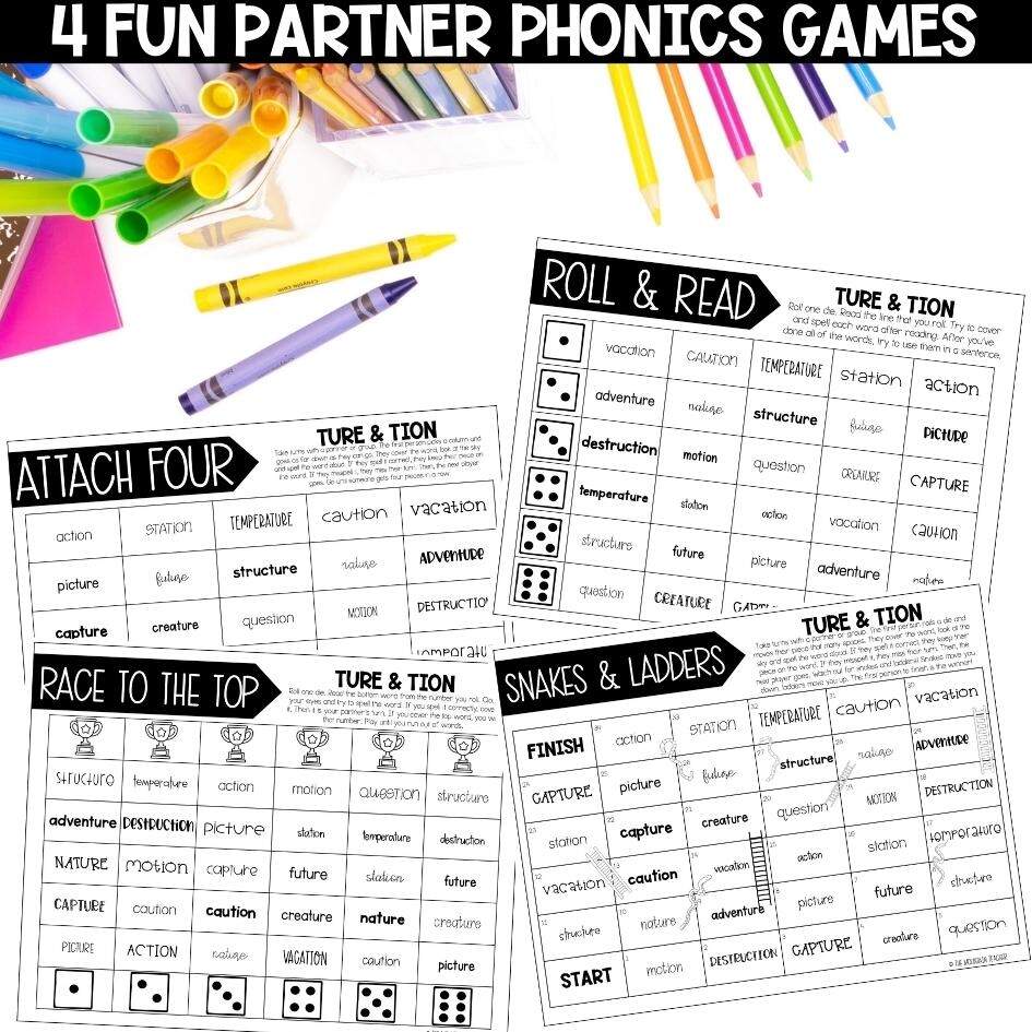 Ture And Tion Worksheets Activities Games For 2nd Grade Phonics Or Spelling The Mountain Teacher Ture And Tion Worksheets Activities Games For 2nd Grade Phonics Or Spelling The Mountain Teacher