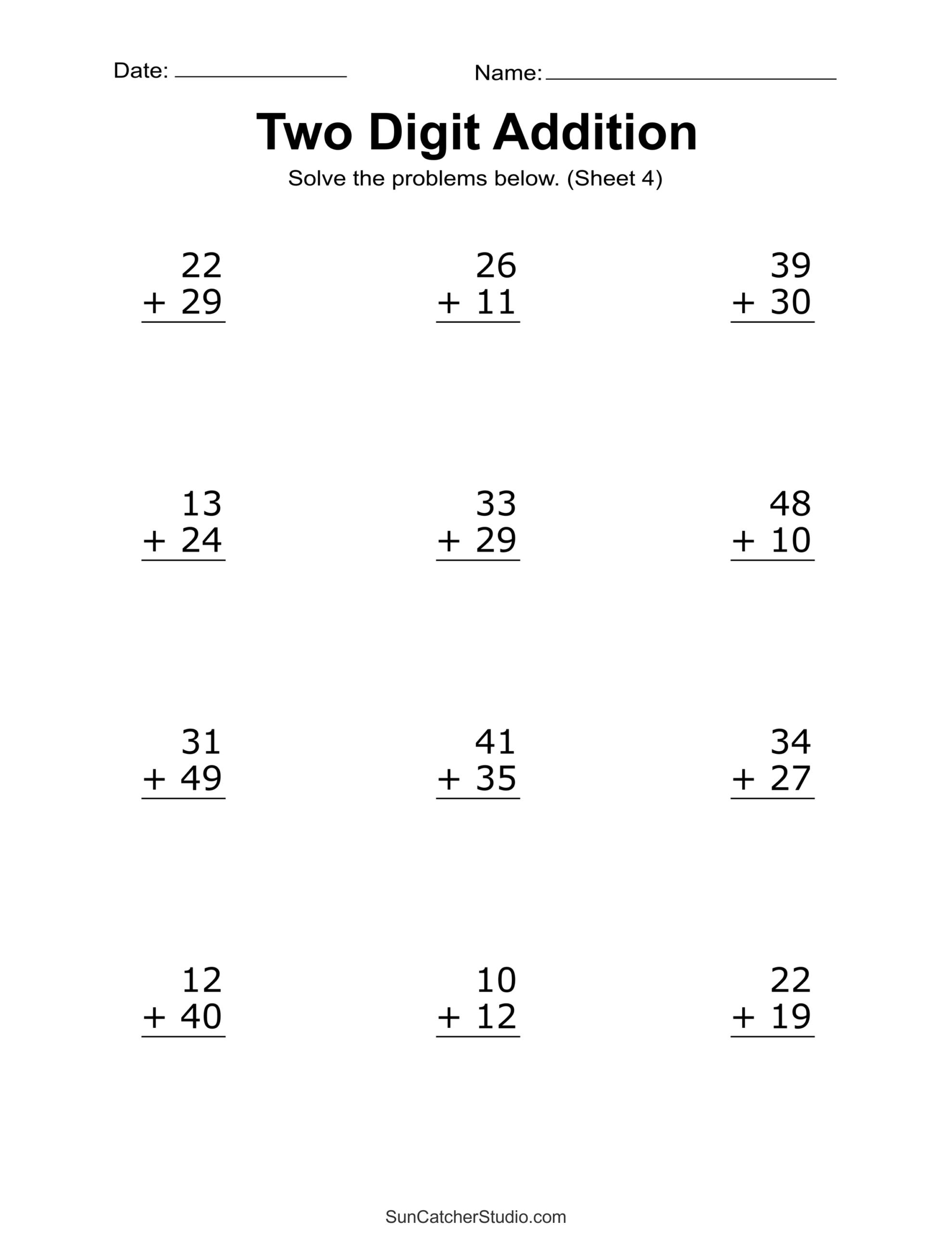 Addition Worksheets K12 Math Worksheets