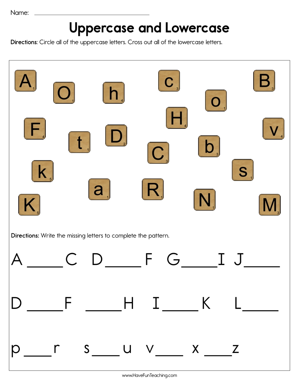 Uppercase And Lowercase Worksheet Have Fun Teaching Letter Matching Uppercase And Lowercase Worksheets Printable PDF Download Grade Levels Prek K Homeschool Etsy