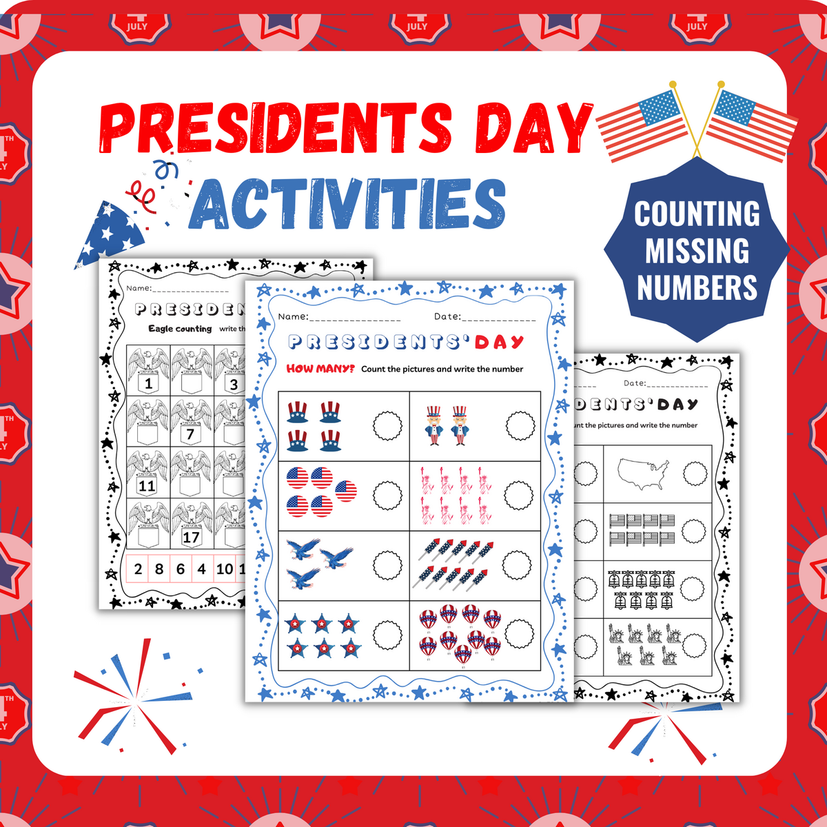 USA PRESIDENT S DAY And U S Symbols Counting Numbers And I Spy For PreK 2nd Made By Teachers USA PRESIDENT S DAY And U S Symbols Counting Numbers And I Spy For PreK 2nd Made By Teachers