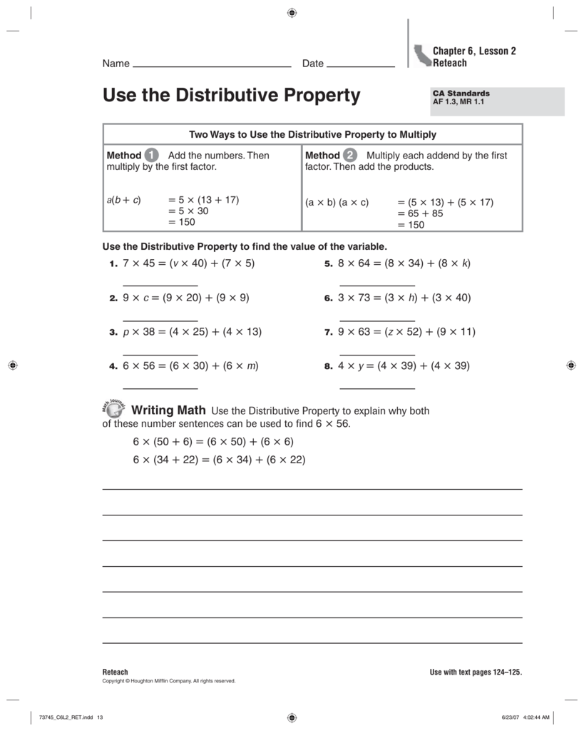 Use The Distributive Property