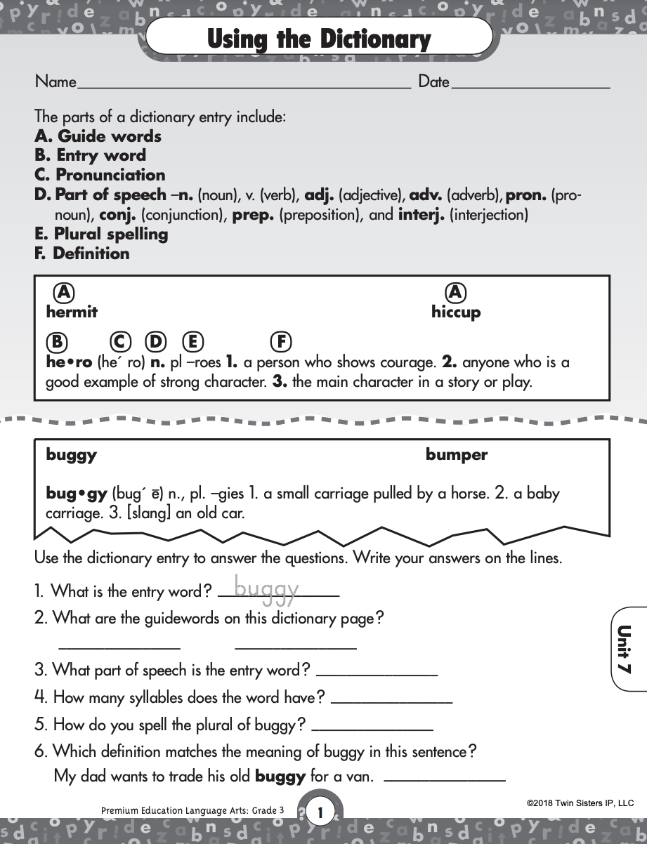 Using A Dictionary Printable Workbook By Teach Simple Using A Dictionary Printable Workbook By Teach Simple