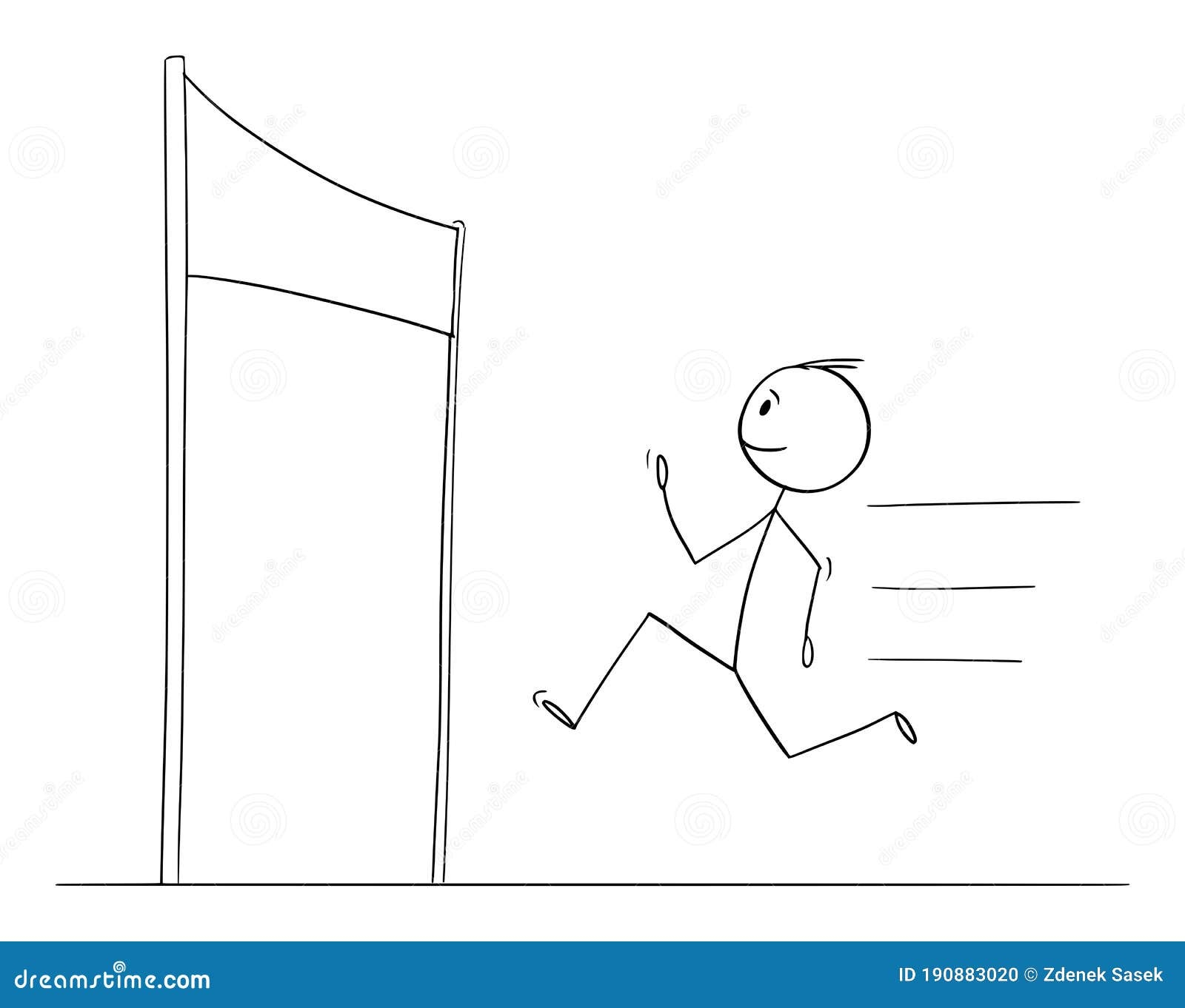 Vector Cartoon Illustration Of Man Or Businessman Running Finishing The Race For Success Victory On Finish Line Stock Vector Illustration Of Finish Race 190883020 Runner Crossing A Finish Line Ink Black And White Illustration Stock Photo Alamy
