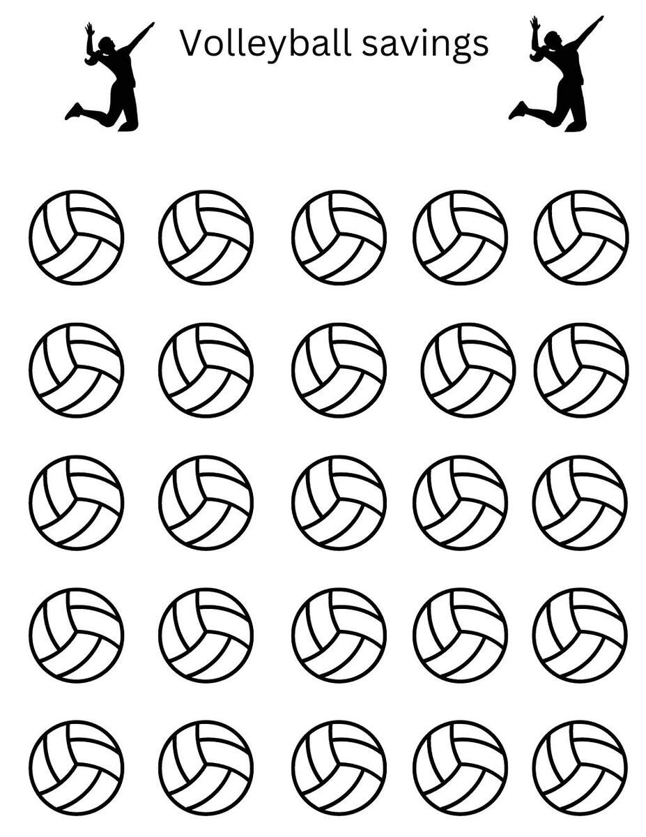Volleyball Savings Challenge Etsy