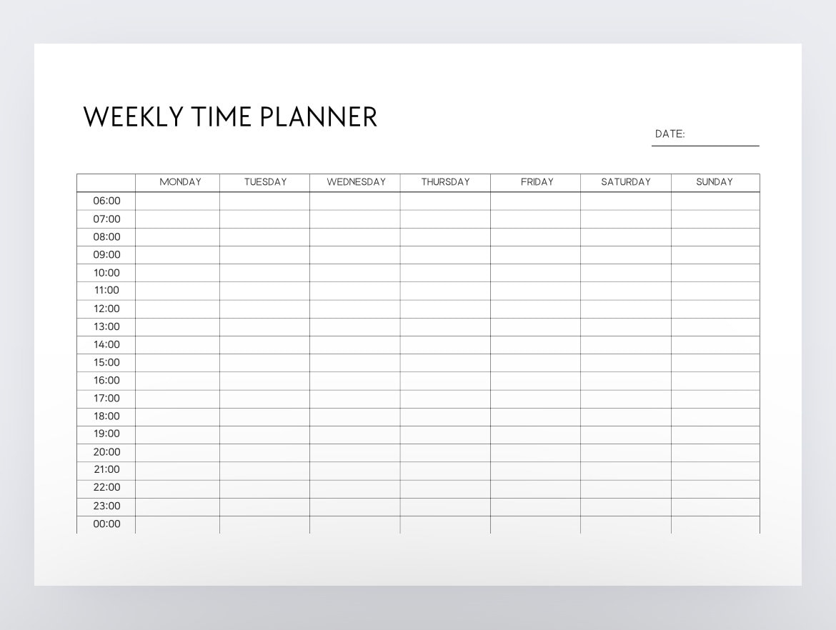 Weekly Time Planner Printable Schedule Template PDF Etsy Weekly Time Planner Printable Schedule Template PDF Etsy