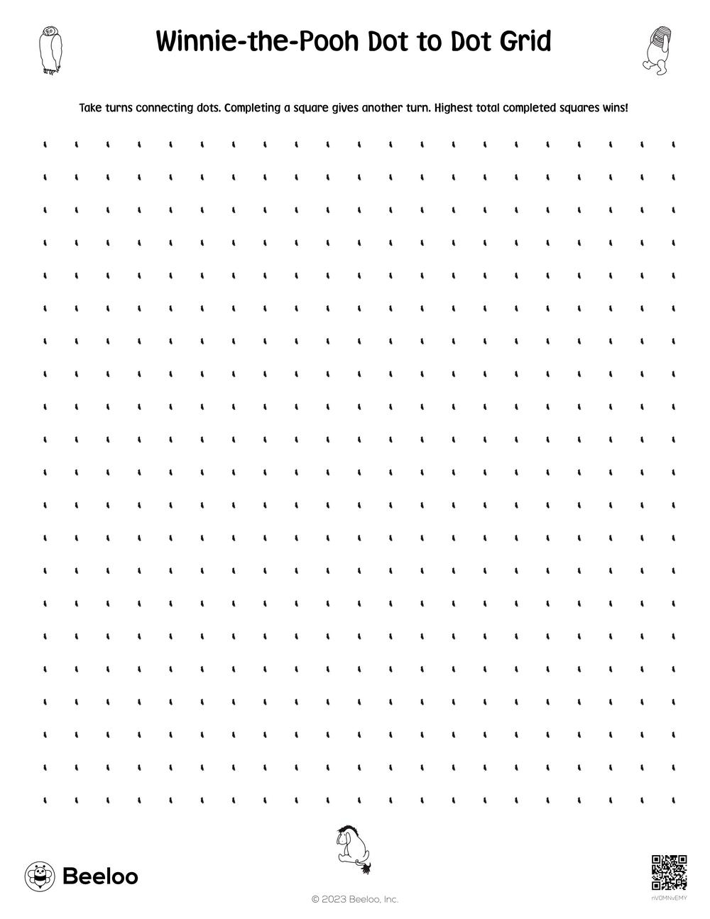 Winnie The Pooh Dot To Dot Grid Beeloo Printable Crafts And Activities For Kids