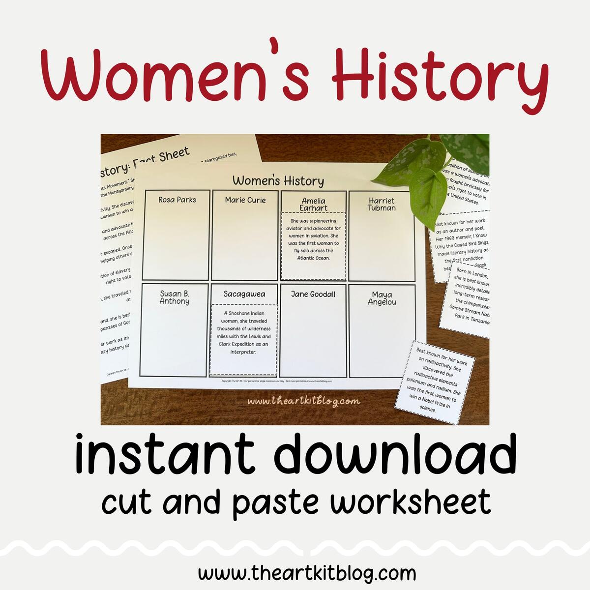 Women S History Cut And Paste Worksheet Free Printable The Art Kit Women S History Cut And Paste Worksheet Free Printable The Art Kit