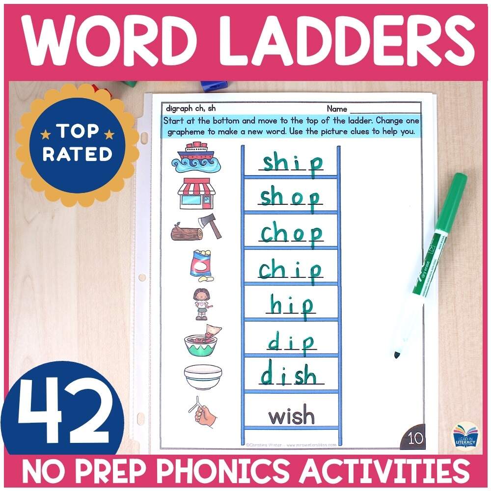 Word Ladders Phonics BUNDLE Digital Printable Lead In Literacy Resources For Kindergarten 1st 2nd Grade All About Word Ladders Plus Free Printables Literacy Learn