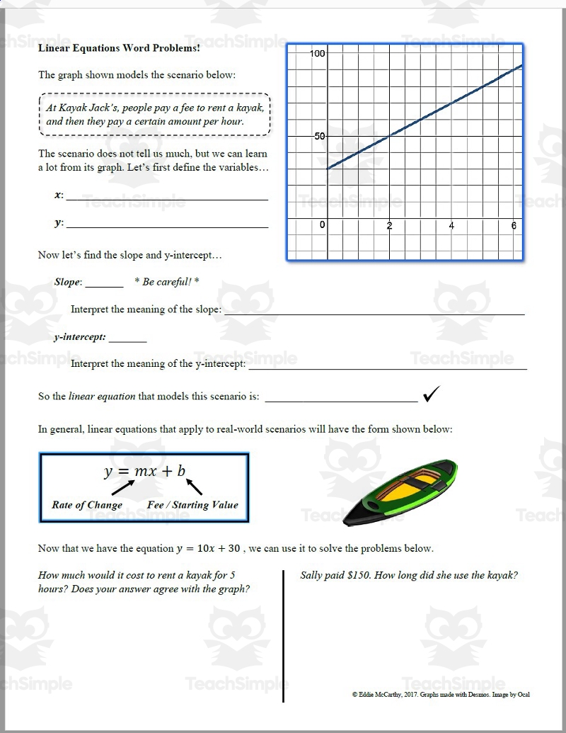 Word Problems X And Y Intercept Problems Linear Equation Word Problems Guided Notes Homework Set By Word Problems X And Y Intercept Problems Linear Equation Word Problems Guided Notes Homework Set By