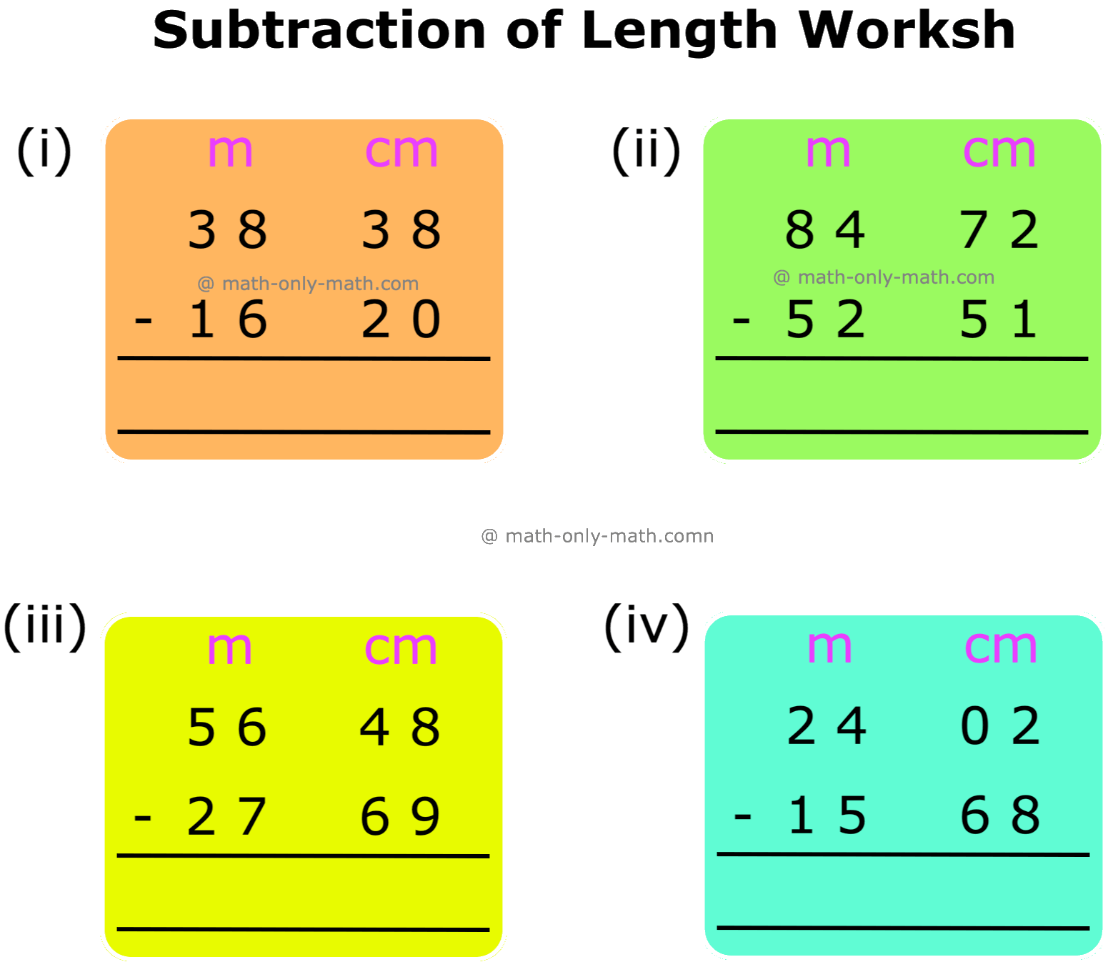 Worksheet On Addition And Subtraction Of Units Of Measurement Answers Worksheet On Addition And Subtraction Of Units Of Measurement Answers
