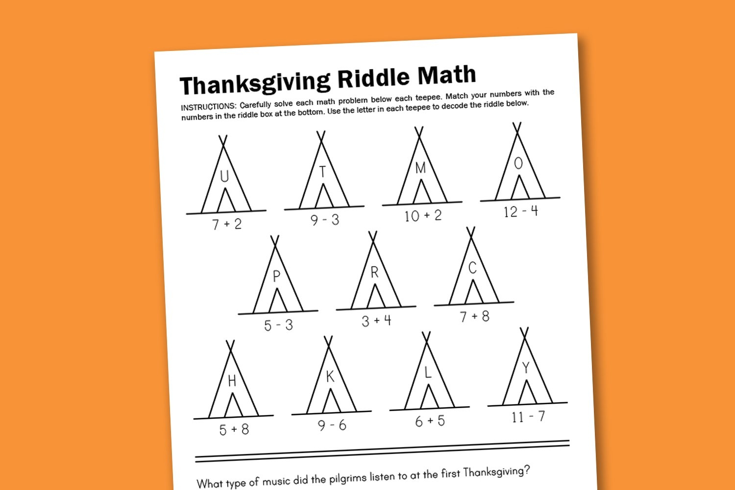 Worksheet Wednesday Thanksgiving Math Riddle Paging Supermom Math Riddles Worksheets Math Puzzles For Kids Worksheets Library