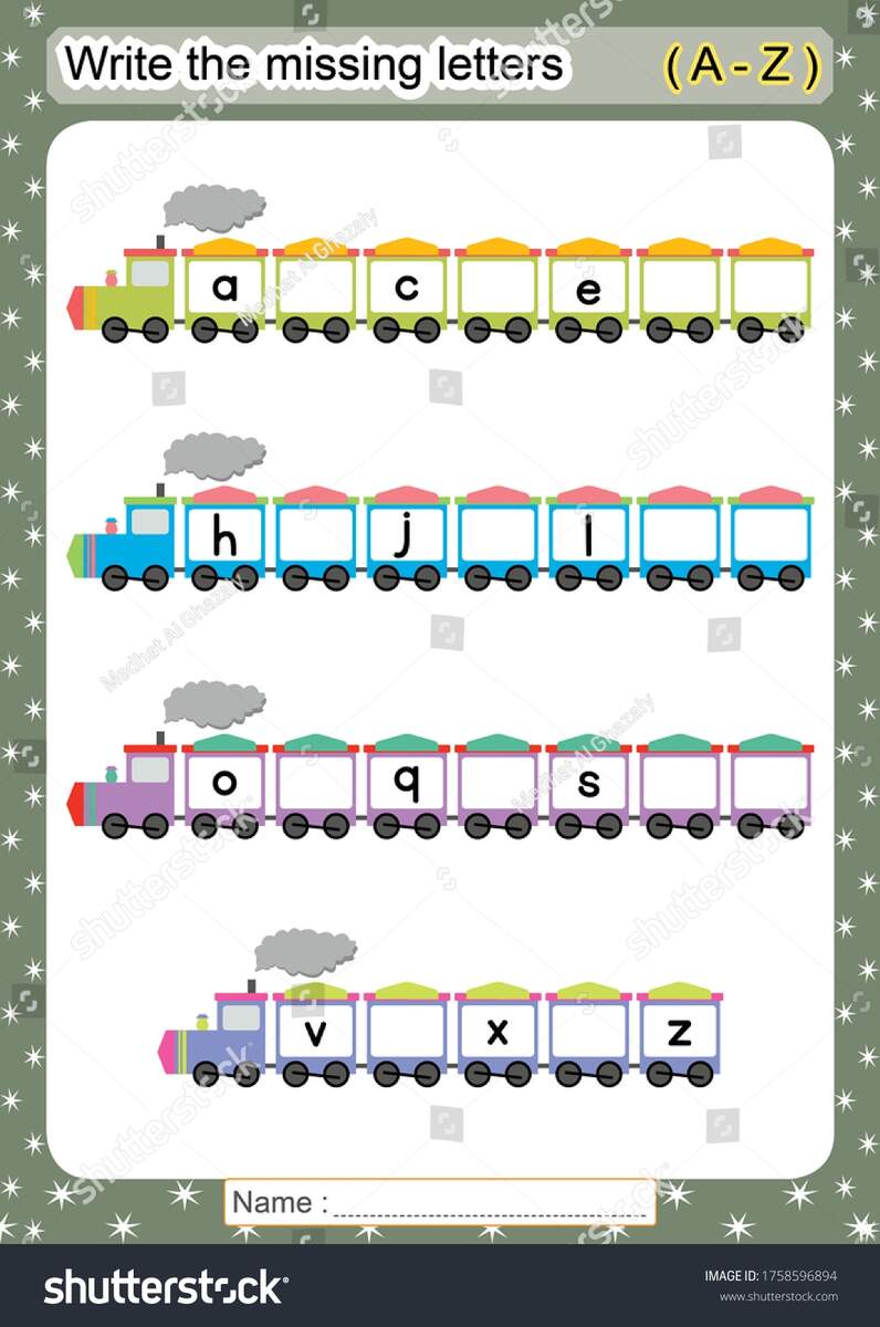 Write Missing Letters Worksheet Education Stock Illustration 1758596894 Shutterstock Write Missing Letters Worksheet Education Stock Illustration 1758596894 Shutterstock