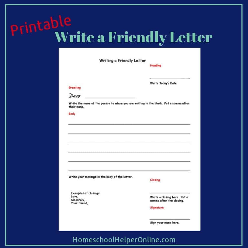 Writing A Friendly Letter Worksheet Homeschool Helper Online Friendly Letter Writing Template By Teach Simple